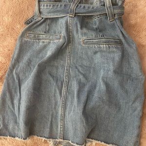Extreme High Rise denim belted skirt